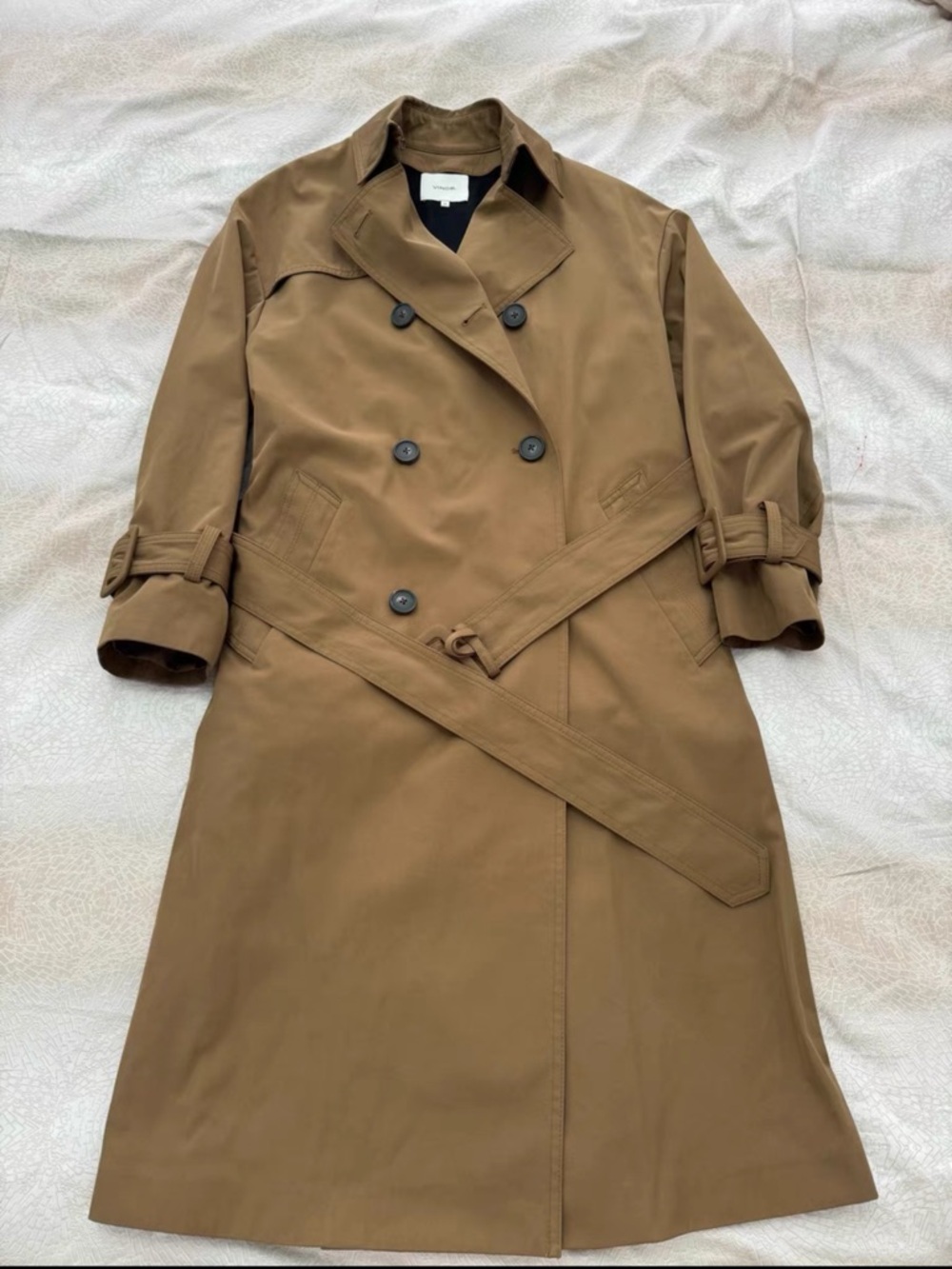 Vince Belted Trench Coat Tapenade Size S